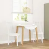 Image de vidaXL Chaises Ã  manger 2 pcs blanc bois massif caoutchouc