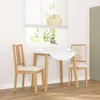 Image de vidaXL Chaises Ã  manger coussins 2 pcs naturel bois massif caoutchouc