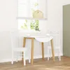 Image de vidaXL Chaises Ã  manger 2 pcs blanc bois massif caoutchouc