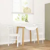 Image de vidaXL Chaises Ã  manger 2 pcs blanc bois massif caoutchouc