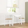 Image de vidaXL Chaises Ã  manger coussins 2 pcs blanc bois massif caoutchouc