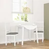 Image de vidaXL Chaises Ã  manger coussins 2 pcs blanc bois massif caoutchouc