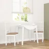 Image de vidaXL Chaises Ã  manger coussins 2 pcs blanc bois massif caoutchouc