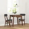 Image de vidaXL Chaises Ã  manger coussins 2 pcs marron bois massif caoutchouc