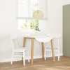Image de vidaXL Chaises Ã  manger 2 pcs blanc bois massif caoutchouc