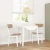 Image de vidaXL Chaises Ã  manger coussins 2 pcs blanc bois massif caoutchouc
