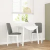 Image de vidaXL Chaises Ã  manger coussins 2 pcs blanc bois massif caoutchouc