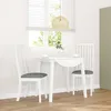Image de vidaXL Chaises Ã  manger coussins 2 pcs blanc bois massif caoutchouc