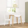 Image de vidaXL Chaises Ã  manger 2 pcs blanc bois massif caoutchouc