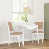 Image de vidaXL Chaises Ã  manger coussins 2 pcs blanc bois massif caoutchouc