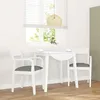 Image de vidaXL Chaises Ã  manger coussins 2 pcs blanc bois massif caoutchouc