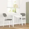 Image de vidaXL Chaises Ã  manger coussins 2 pcs blanc bois massif caoutchouc