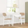 Image de vidaXL Chaises Ã  manger coussins 2 pcs blanc bois massif caoutchouc