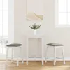 Image de vidaXL Chaises de bar avec coussins 2 pcs blanc bois massif d'hÃ©vÃ©a