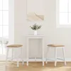 Image de vidaXL Chaises de bar avec coussins 2 pcs blanc bois massif d'hÃ©vÃ©a