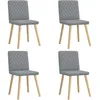 Image de vidaXL Chaises Ã  manger lot de 4 gris clair tissu