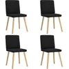 Image de vidaXL Chaises Ã  manger lot de 4 noir tissu