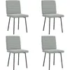 Image de vidaXL Chaises Ã  manger lot de 4 Gris clair Velours