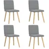 Image de vidaXL Chaises Ã  manger lot de 4 gris clair tissu