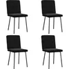 Image de vidaXL Chaises Ã  manger lot de 4 Noir Velours