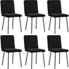 Image de vidaXL Chaises Ã  manger lot de 6 noir velours