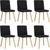 Image de vidaXL Chaises Ã  manger lot de 6 noir tissu