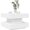 Image de vidaXL Table basse rotative Ã  360 degrÃ©s blanc 50x50x34,5 cm