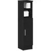 Image de vidaXL Meuble de salle de bain avec porte-rouleau noir 20,5x22x90 cm