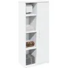 Image de vidaXL Meuble de salle de bain avec porte-rouleau blanc 39x22x90 cm