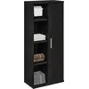 Image de vidaXL Meuble de salle de bain avec porte-rouleau noir 39x22x90 cm