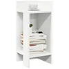 Image de vidaXL Table d'appoint avec Ã©tagÃ¨re blanc 25,5x27x60 cm