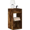 Image de Vidaxl Tables De Chevet Avec Tiroir 2 Pcs ChÃªne FumÃ© 35x34x66,5 Cm