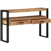 Image de Tables d'appoint vidaXL Noires 120x33x75 cm en Bois d'Acacia Massif et MÃ©tal