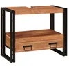 Image de Vidaxl Meuble Sous-Vasque De Salle De Bain Bois D'acacia Massif, Fer