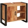 Image de Vidaxl Meuble Sous-Vasque De Salle De Bain Bois D'acacia Massif, Fer