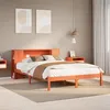 Image de vidaXL Lit bibliothÃ¨que sans matelas cire marron 140x200 cm pin massif