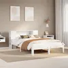 Image de vidaXL Lit bibliothÃ¨que sans matelas blanc 150x200 cm bois pin massif