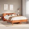 Image de vidaXL Lit bibliothÃ¨que sans matelas cire marron 140x200 cm pin massif