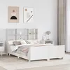 Image de vidaXL Lit bibliothÃ¨que sans matelas blanc 160x200 cm bois massif
