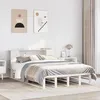 Image de vidaXL Lit bibliothÃ¨que sans matelas blanc 140x190 cm bois massif