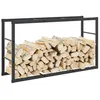 Image de vidaXL Portant de bois de chauffage noir 110x30x61 cm acier