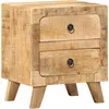 Image de vidaXL Table de chevet 40x32x46 cm bois de manguier massif brut