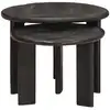 Image de vidaXL Tables gigognes 2 pcs Blanc Bois de mangue massif