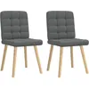 Image de vidaXL Chaises Ã  manger lot de 2 gris foncÃ© tissu