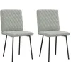 Image de vidaXL Chaises Ã  manger lot de 2 Gris clair Velours