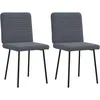 Image de vidaXL Chaises Ã  manger lot de 2 Gris foncÃ© Velours