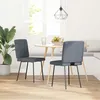 Image de vidaXL Chaises Ã  manger lot de 2 Gris foncÃ© Velours