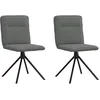 Image de vidaXL Chaises Ã  manger lot de 2 gris foncÃ© tissu