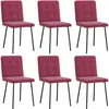 Image de vidaXL Chaises Ã  manger lot de 2 rouge bordeaux tissu