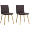 Image de vidaXL Chaises Ã  manger lot de 2 marron foncÃ© tissu